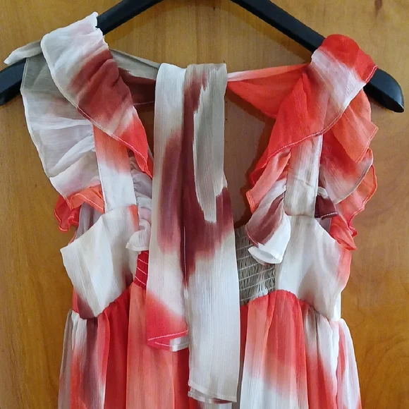 Banana Republic Red and White Ruffle Dress - Picture 4 of 6